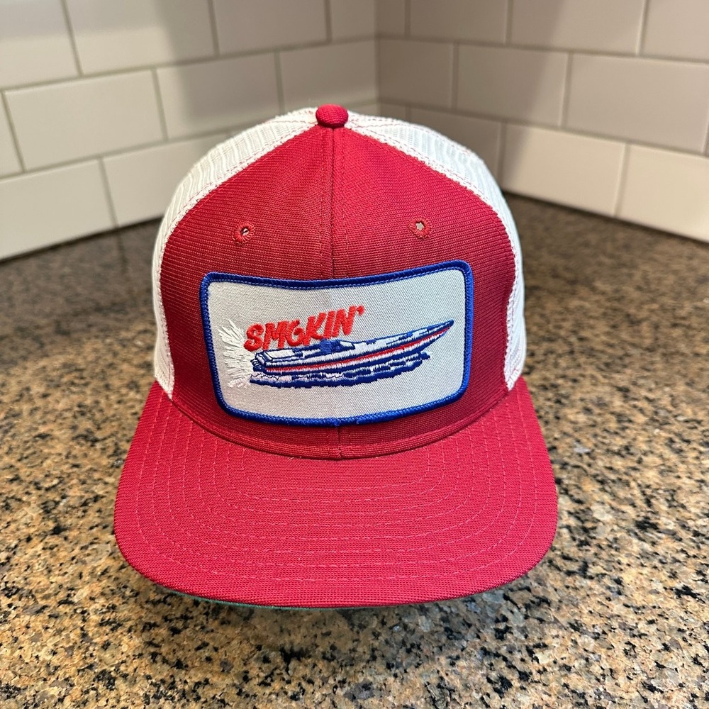 Vtg 90s Smokin' Power Boat New Era Pro Model Trucker Hat Made in USA Deadstock